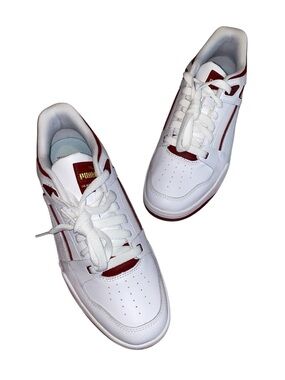 Men’s Puma White/Red Lace Up Sneakers, Size 10.5